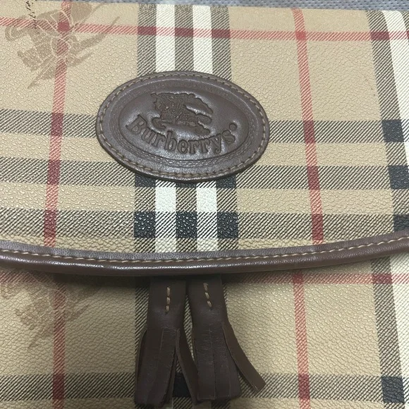 Vintage Burberry Beige and Brown Plaid Crossbody Bag - Picture 11 of 16